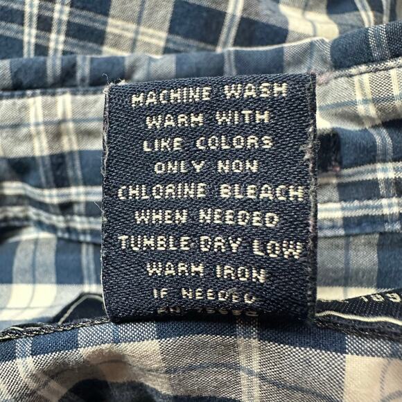 Abercrombie & Fitch Shirt Mens Large Blue White Plaid Muscle Fit Button Down - Picture 7 of 7